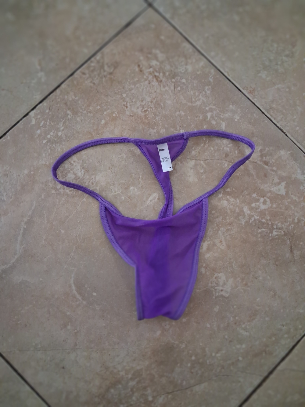 Los Angeles Apparel Violet Sheer Mesh Thong